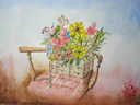 Fleurs cageot fauteuil