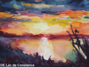 Allemagne Birnau coucher de soleil sur le lac de Constance
